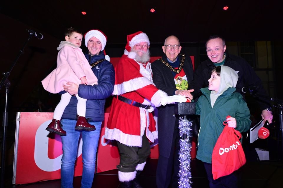 Christmas lights switch on in Ballymena. Image: Pacemaker