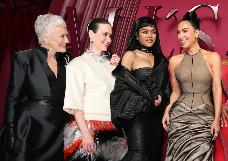 Glenn Close, Sarah Paulson, Teyana Taylor and Kim Kardashian attend the World Premiere of Hulu's "All's Fair"