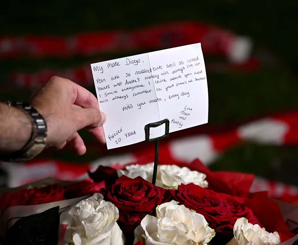 Trent Alexander-Arnold’s handwritten message to Diogo Jota (Liverpool FC via Getty Images)