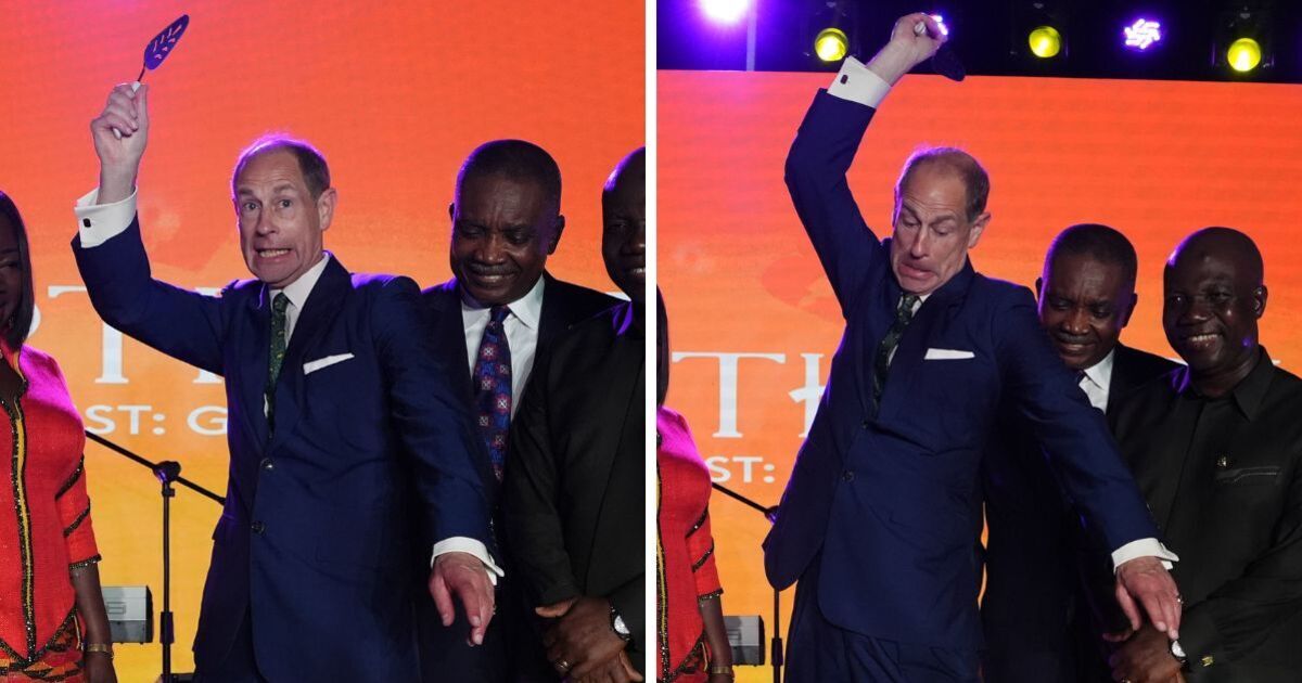 Fans left in stitches by Prince Edward's aggressive cake-cutting | Royal | News