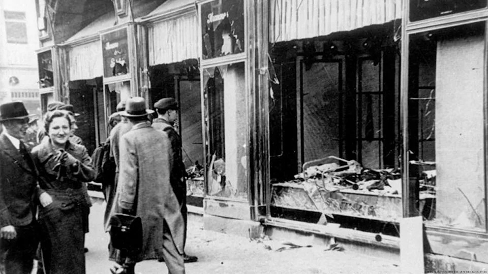 Was the violence an expression of popular anger? - No — that was just the official Nazi party line, but no one believed it. Constant references to "operations" and "measures" in Nazi documents clearly indicate the violence was planned ahead of time. It's unclear what ordinary Germans thought of the mayhem. There is evidence of popular disapproval, but the fact that the couple in the left of this picture appear to be laughing also speaks volumes.<span class="copyright">Bundesarchiv, Bild 146-1970-083-42/CC-BY-SA</span>