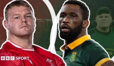 Dewi Lake and Siya Kolisi in a stylised BBC graphic