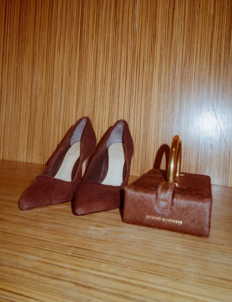 Courtesy Olandria's custom heels and bag by Brandon Blackwood for the CFDAs