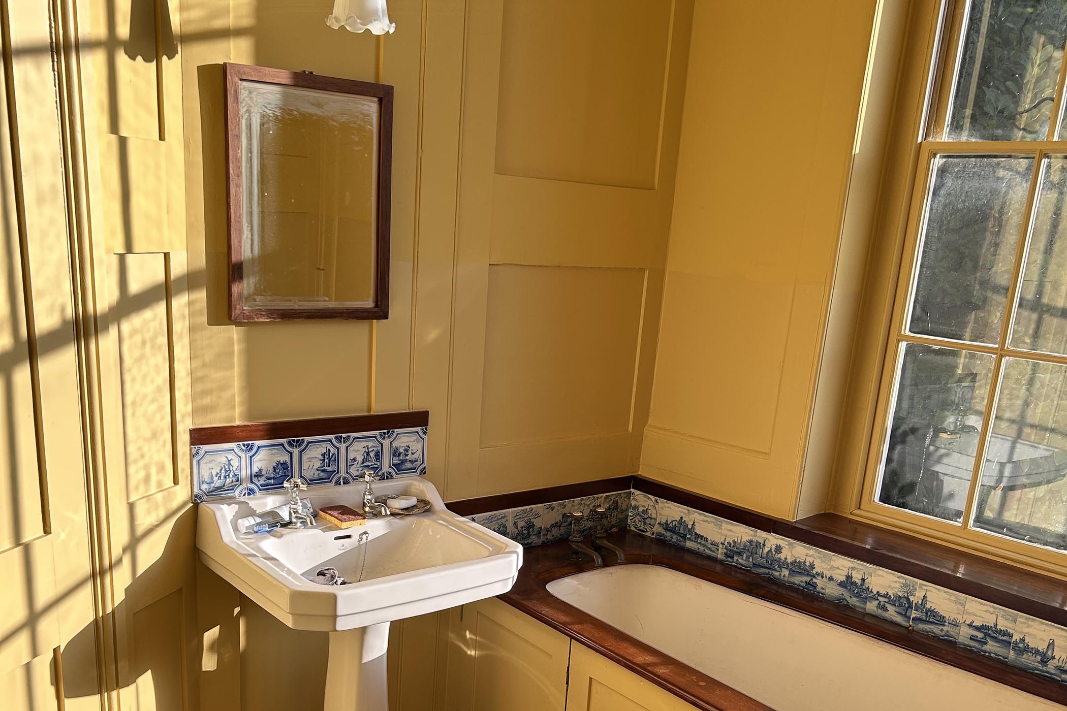 Original tiles bought online now decorate the bathroom.