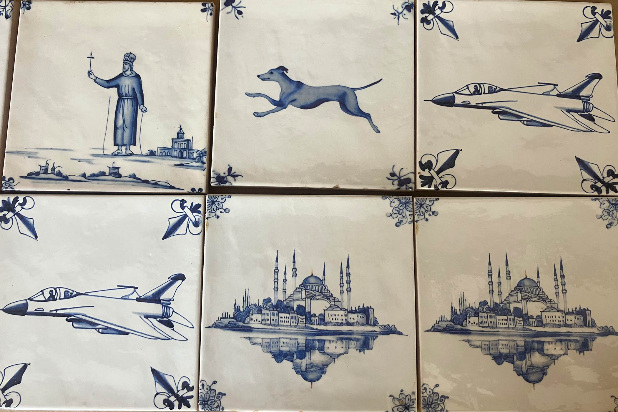 Modern tiles created using AI for Malika Browne’s Norfolk home.