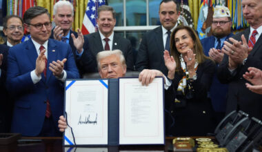 Trump signs bill to re-open US government after historic 43-day shutdown - but refuses to answer questions on Epstein