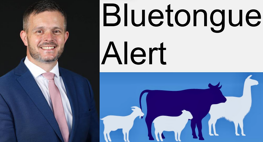 Robbie Butler urges farmers to stay alert after first suspected Bluetongue case in Northern Ireland