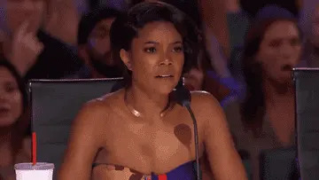 Gabrielle Union reacting with shock