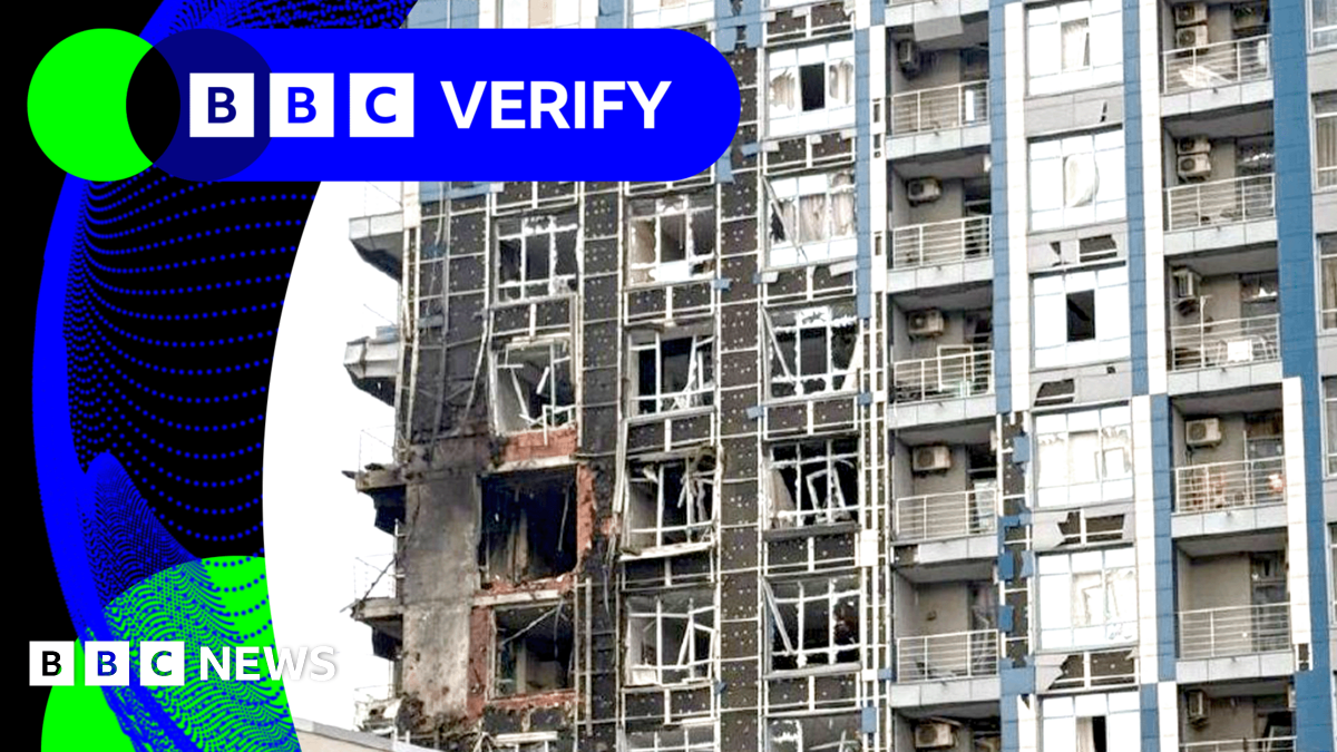 BBC Verify Live: Footage shows damage across Kyiv as Ukraine claims strike on Russia air base