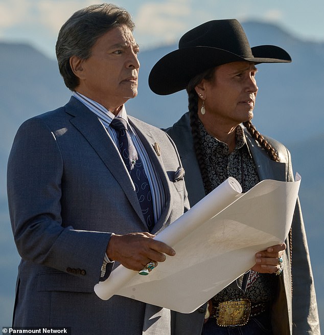 Gil Birmingham is also coming back as Broken Rock Reservation chief Thomas Rainwater (left) and Mo Brings Plenty as his aide-de-camp Mo (right), according to Deadline