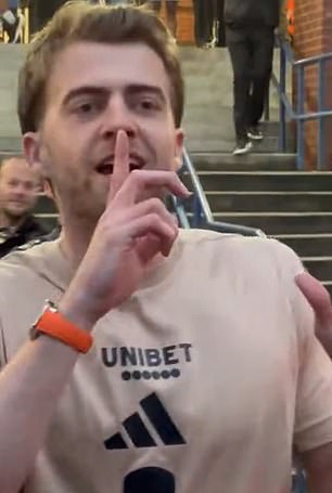 The former Leeds forward was filmed leading fans in the chant at the end of last season