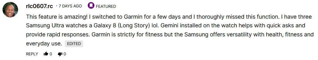 AA reader on how they use Gemini on their smartwatch AA reader on how they use Gemini on their smartwatch