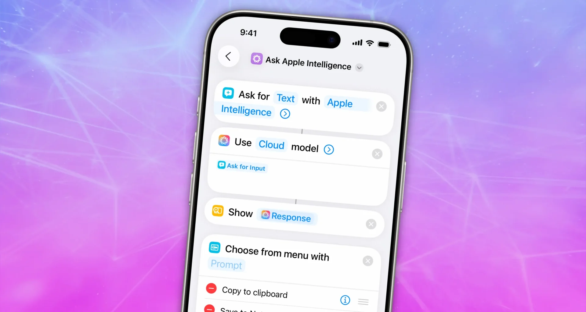 Shortcuts using Apple Intelligence