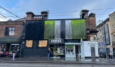 Vandals cover Edinburgh shopfront in green and white paint 