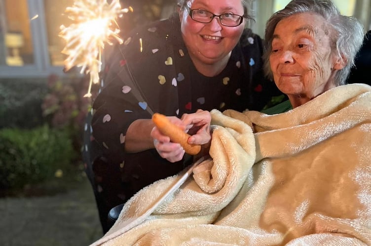 Faith and staff member Kelly joining in the fun