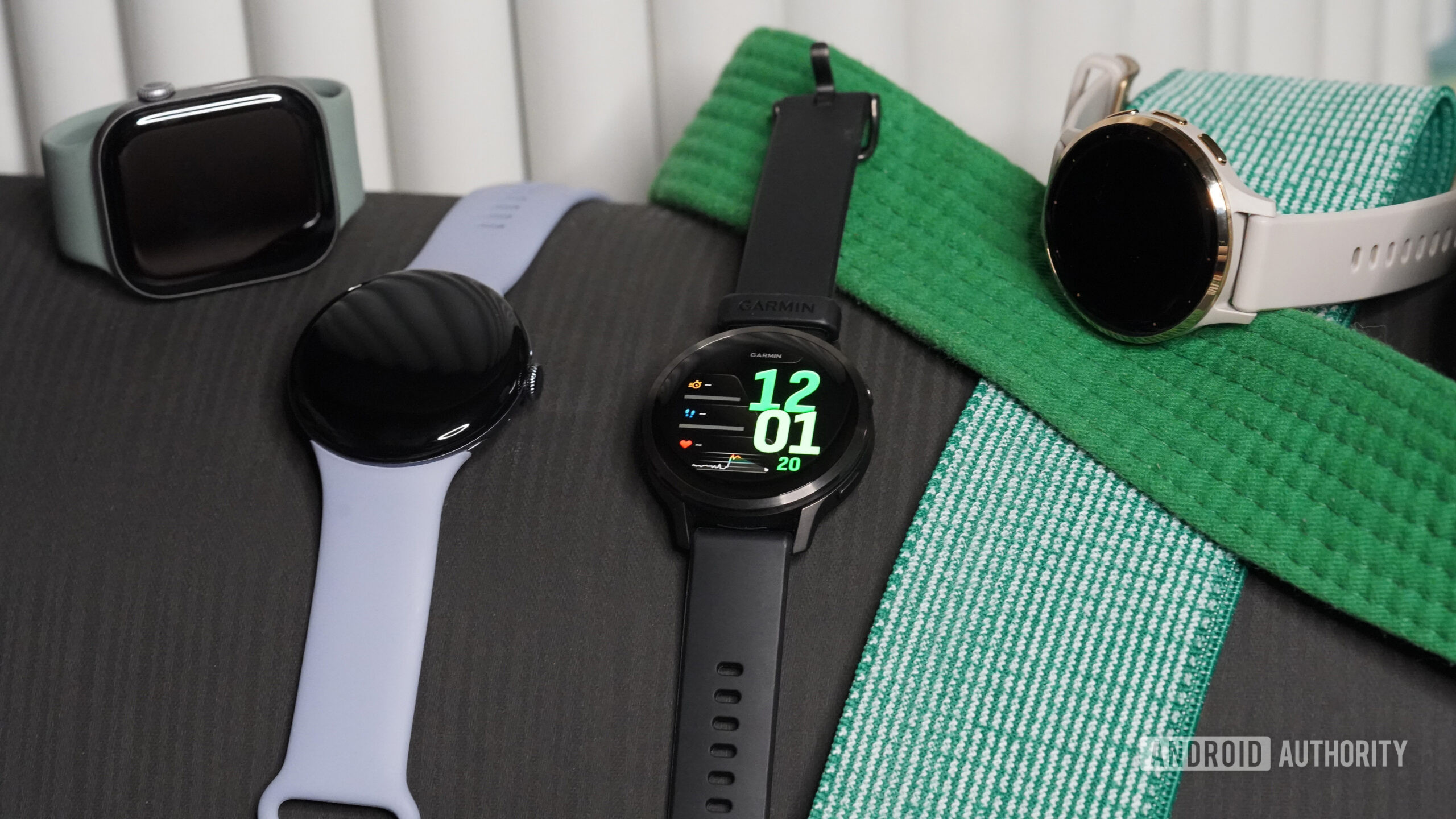 A Garmin Venu 4 rests among alternatives.