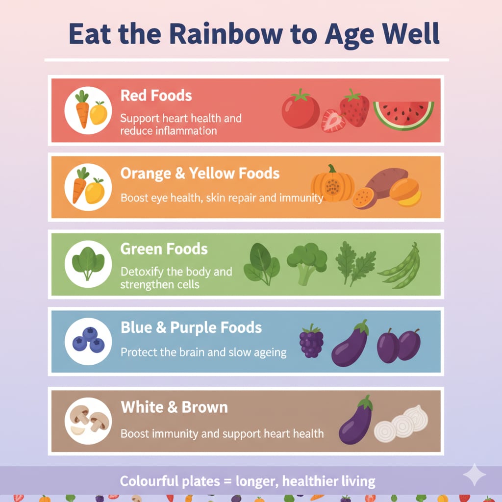 Make sure your diet is 'rainbow.'(Picture credit: Made with Gemini AI)