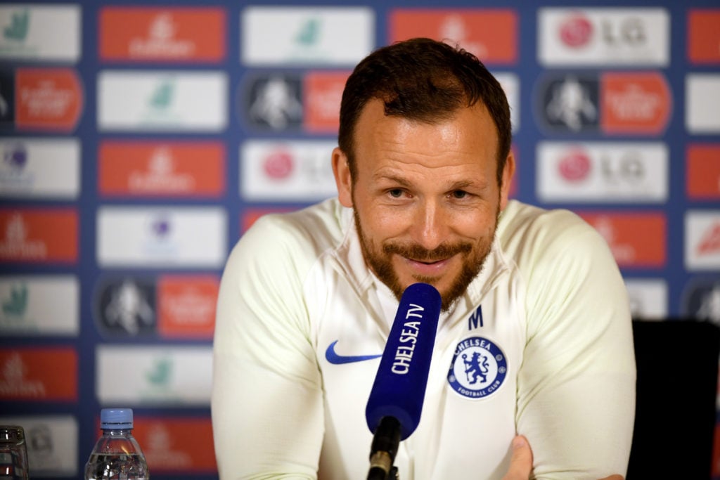 Jody Morris speaks to the media during Chelsea Training Session and Press Conference