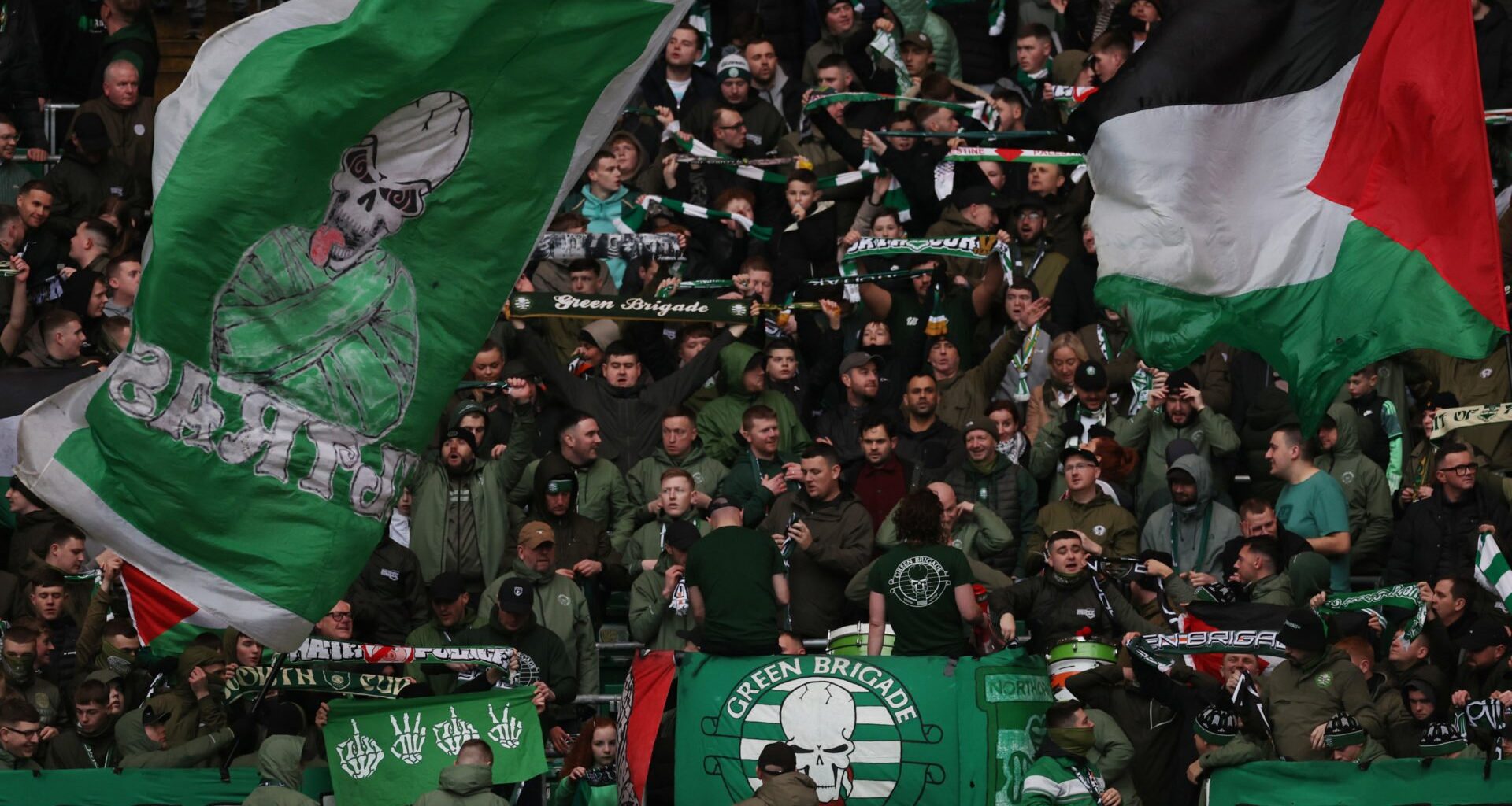 Celtic fans left confused as Green Brigade banner spotted in Parkhead despite ban