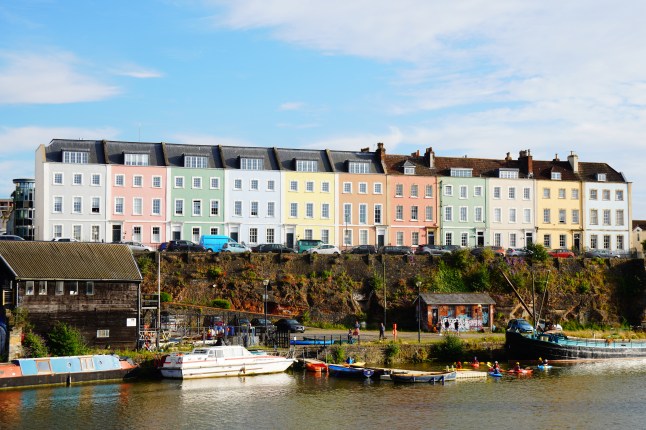 Pastel Colour Facades, Houses, Bristol Harbour, Bristol, United Kingdom