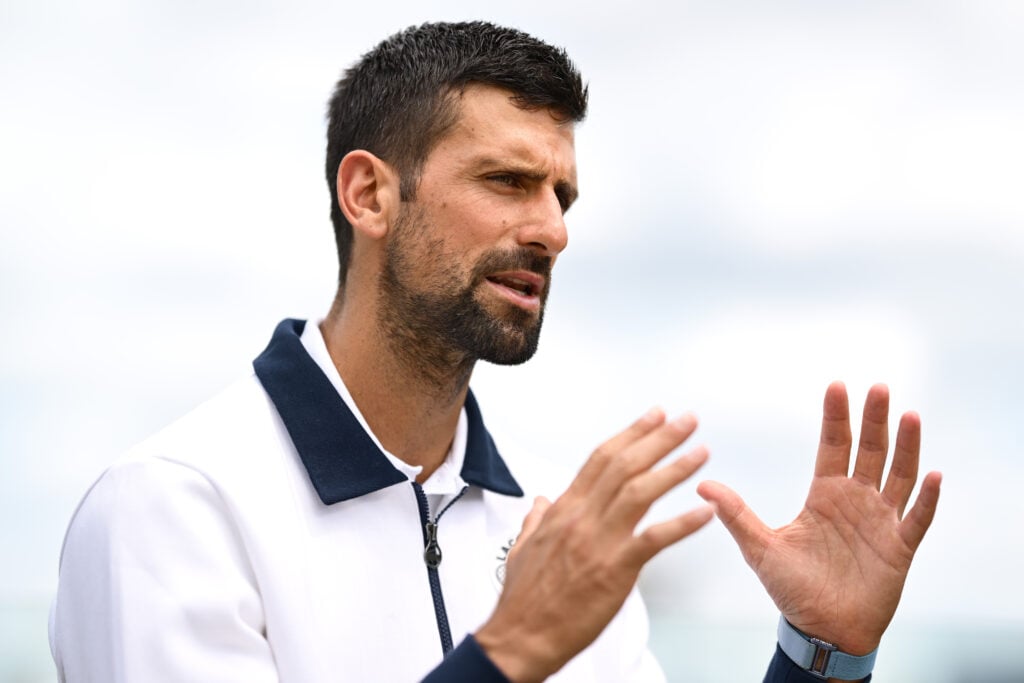 Novak Djokovic speaks to the media ahead of the 2025 Wimbledon Championships