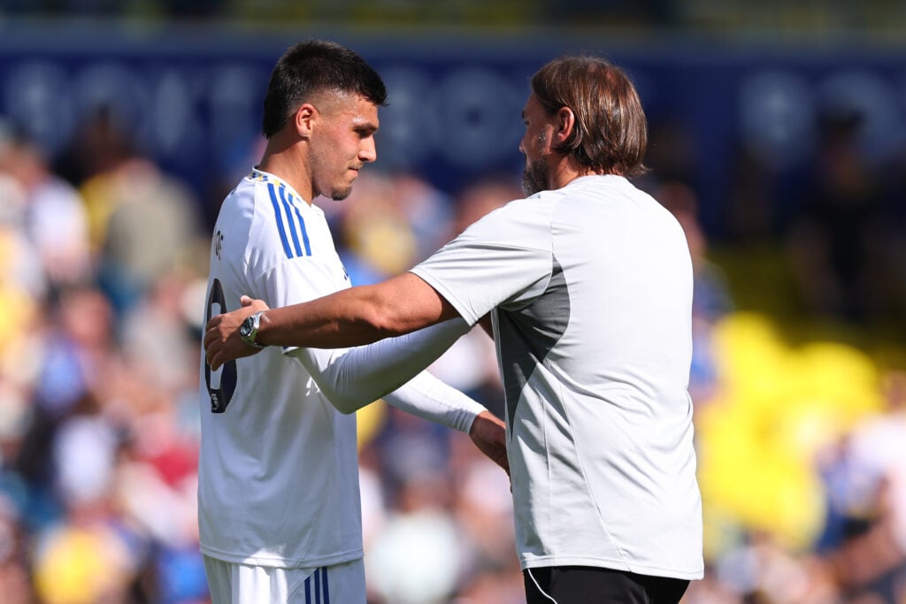 Joel Piroe and Daniel Farke during Leeds United v Villarreal CF - Pre-Season Friendly