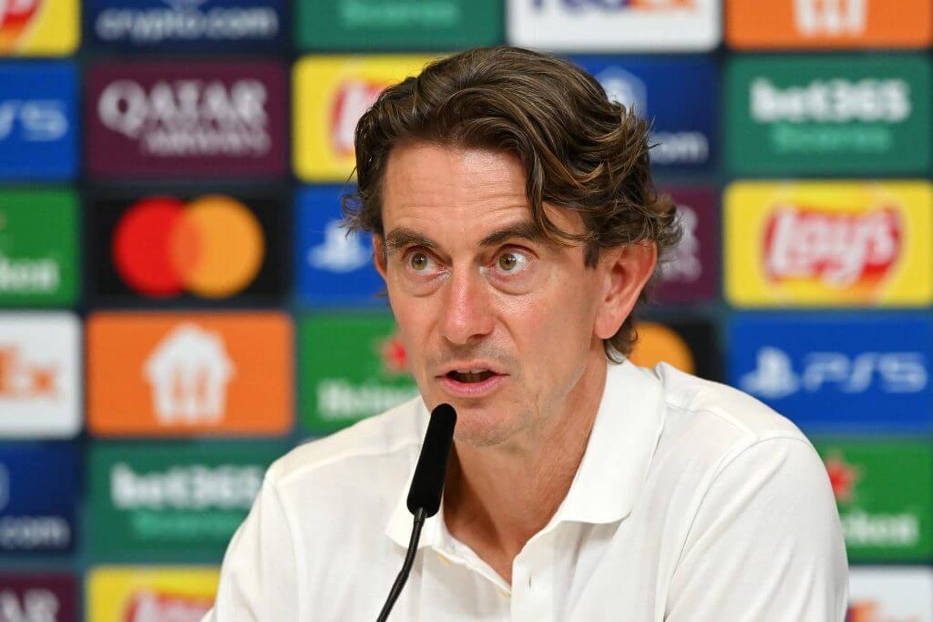 Thomas Frank speaking ahead of August's Super Cup match between Tottenham and Bayern Munich