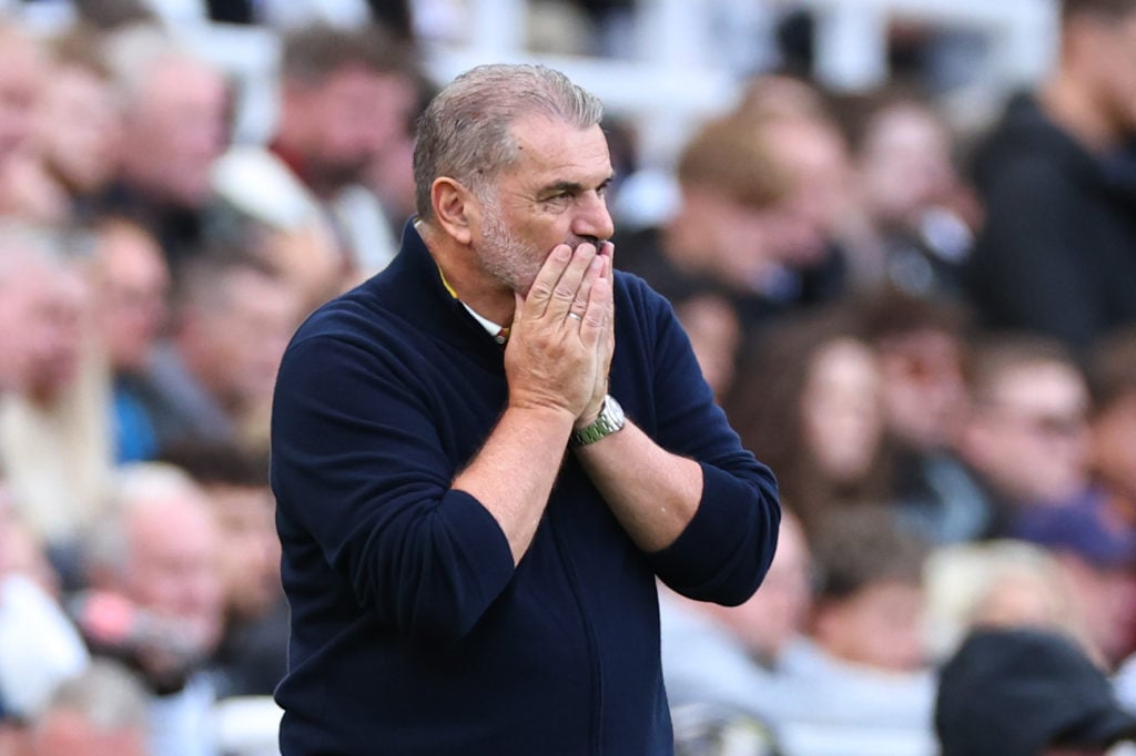 Ange Postecoglou grimaces as Nottingham Forest lose to Newcastle.