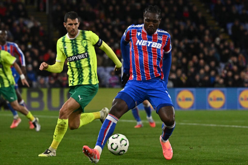 Christantus Uche in action during Crystal Palace FC v AEK Larnaca FC - UEFA Conference League 2025/26 League Phase MD2
