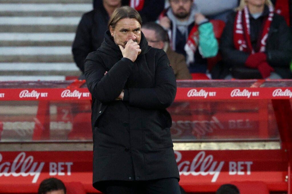 Daniel Farke looks on during Nottingham Forest v Leeds United - Premier League
