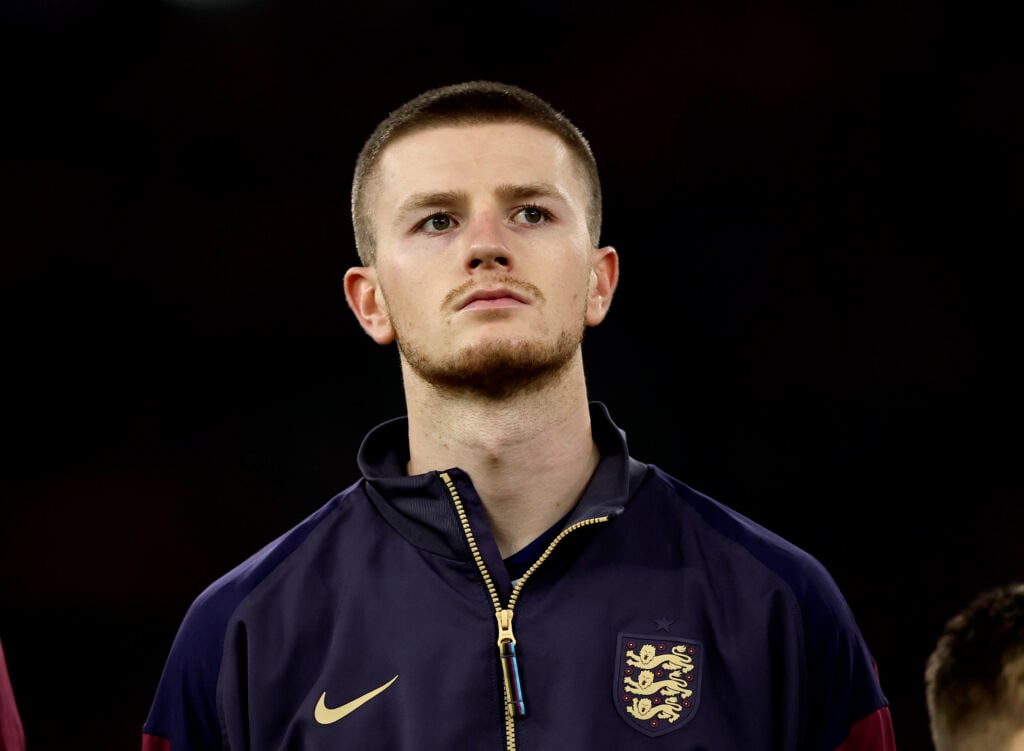 Adam Wharton playing against Albania