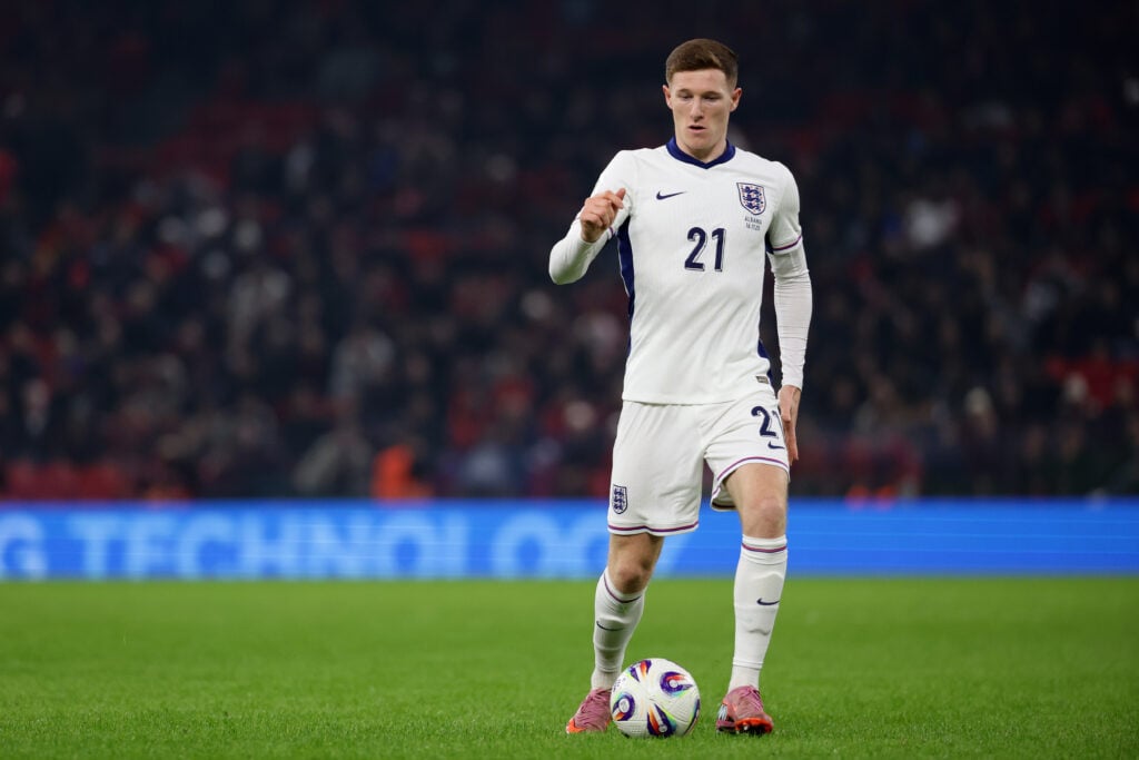 Elliot Anderson playing against Albania