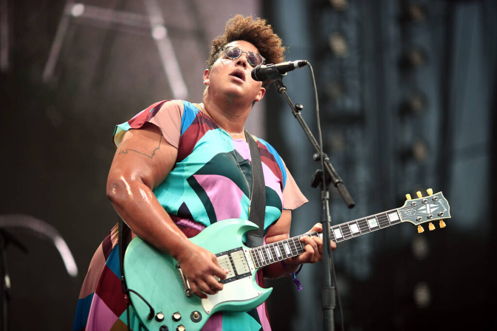 Musican Brittany Howard of musical group Alabama Shakes performs on The Oaks stage during Arroyo Seco Weekend at the Brookside Golf Course at on June 24, 2017 in Pasadena, California