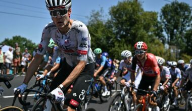 UAE Team Emirate - XRG team&#039;s French rider Pavel Sivakov cycles in the ascent of Cote de Labatmale during the 12th stage of the 112th edition of the Tour de France cycling race, 180.6 km between Auch and Hautacam, in the Pyrenees mountains of southwestern France, on July 17, 2025. (Photo by Marco BERTORELLO / AFP)