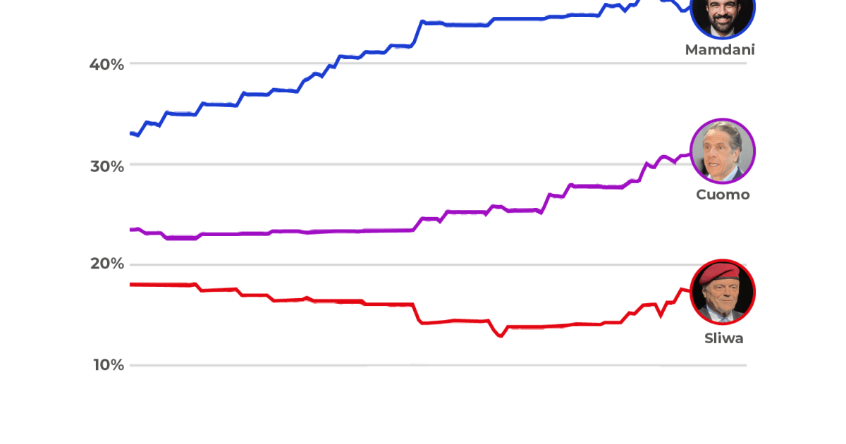 What the latest polls are showing in the Mamdani vs Cuomo NYC mayoral race | Elections News