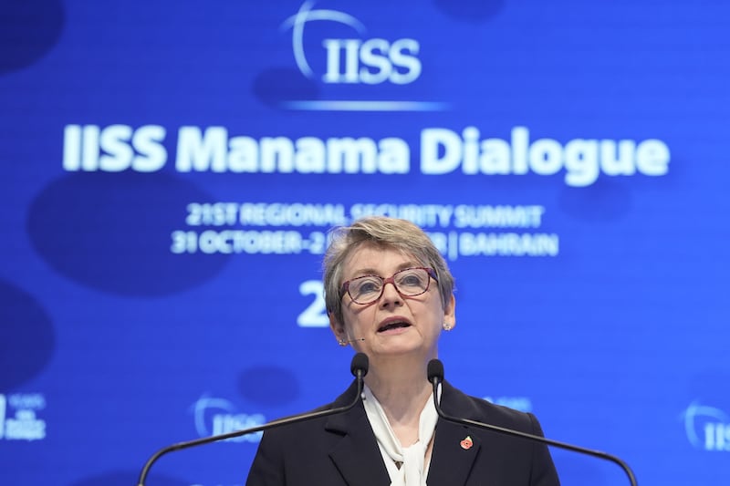 Foreign Secretary Yvette Cooper speaking at The International Institute for Strategic Studies Manama Dialogue