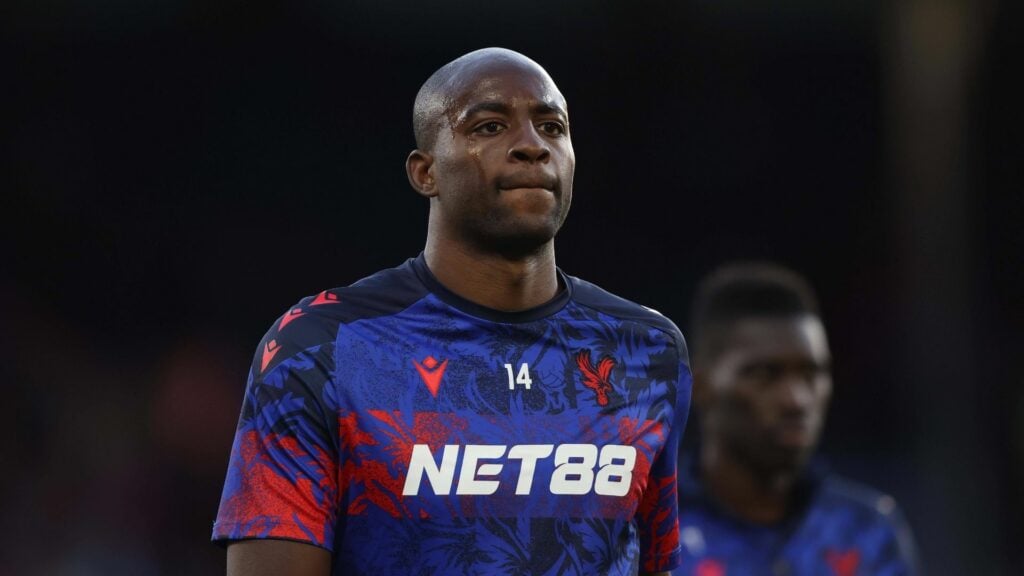 Jean-Philippe Mateta during a warm-up for Crystal Palace