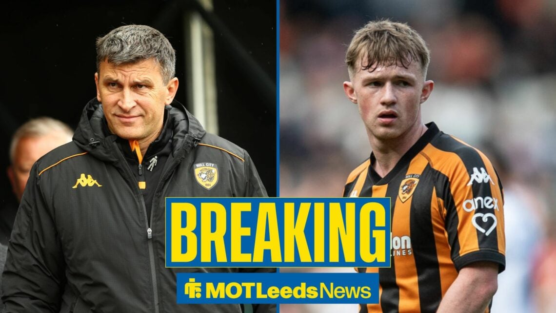 Hull's Sergej Jakirovic and Joe Gelhardt split image with breaking news banner