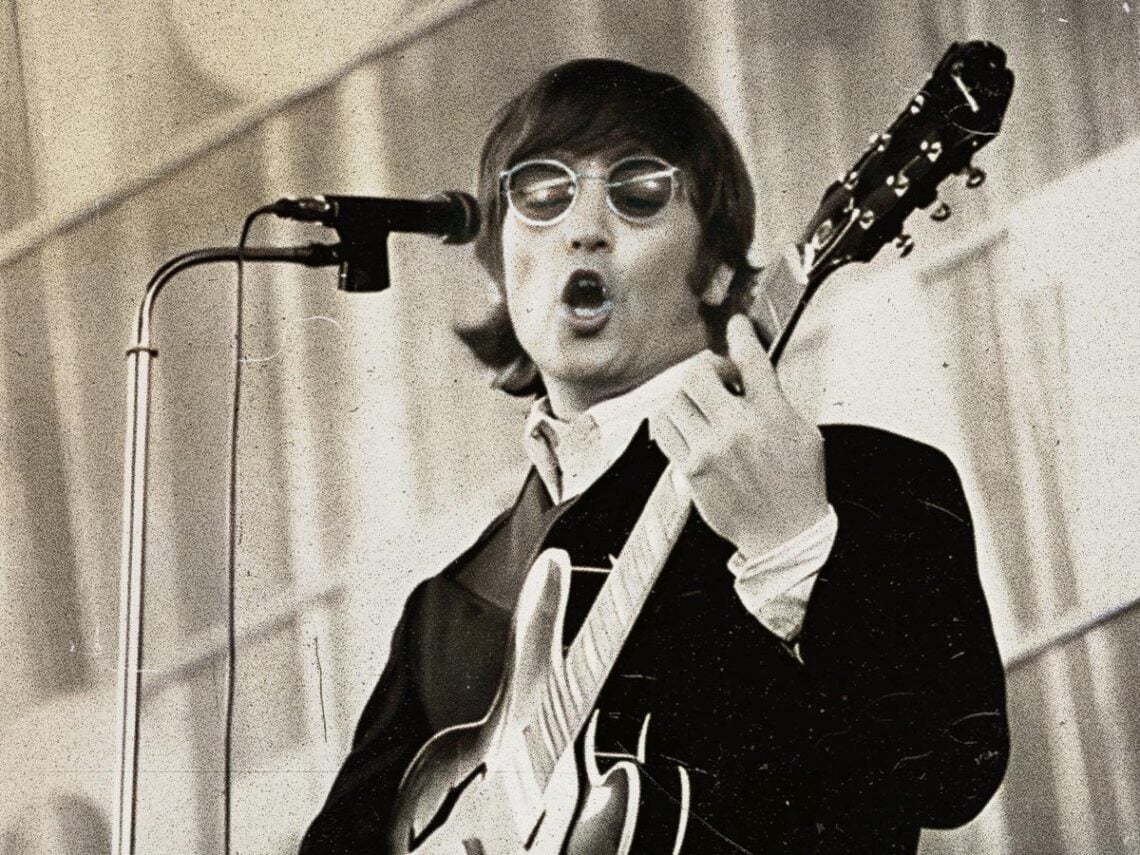 John Lennon performing with The Beatles in Hamburg, 1966