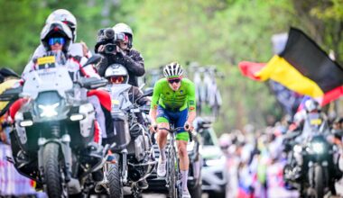 Slovenian Tadej Pogacar pictured in action during the elite men road race (267,5 km) at the cycling road World Championships in Kigali, Rwanda, Sunday 28 September 2025. The 2025 UCI Road World Championships take place from 21 to 28 September in Kigali, Rwanda. BELGA PHOTO DIRK WAEM (Photo by DIRK WAEM / BELGA MAG / Belga via AFP)