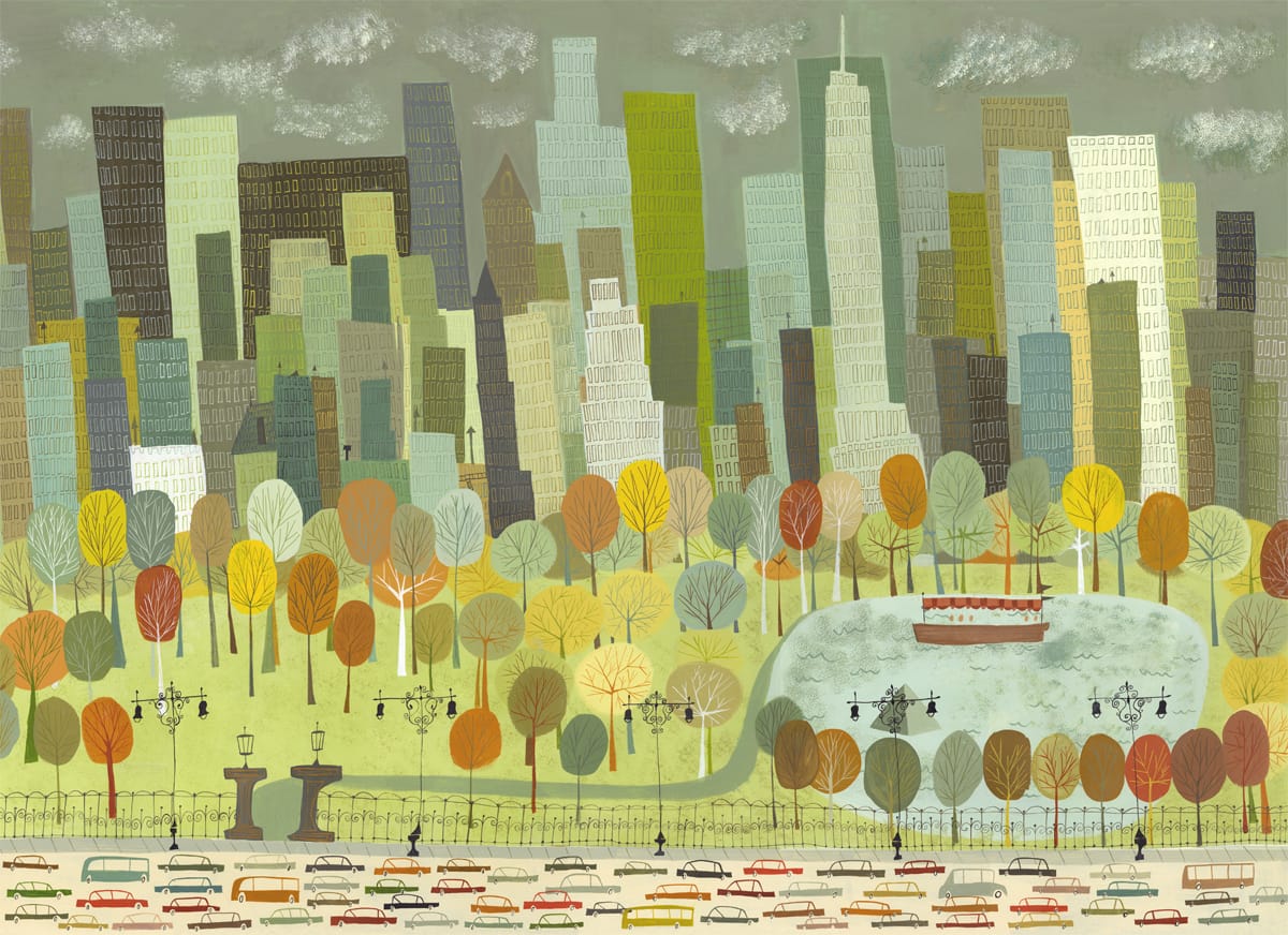 a green skyline by Matte Stephens