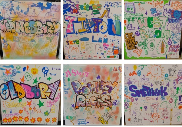 Young people's artwork created as part of the My Tomorrow campaign on Sandwell's Youth Bus