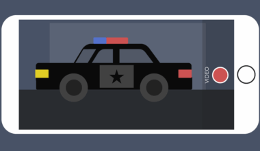 Police car being recorded by phone video