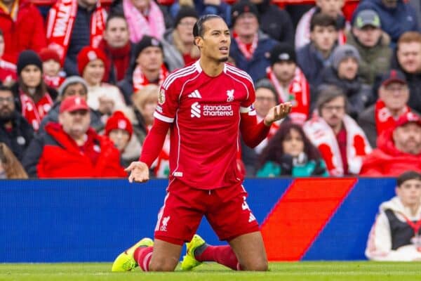 LIVERPOOL, ENGLAND - Saturday, November 22, 2025: Liverpool's captain Virgil van Dijk during the FA Premier League match between Liverpool FC and Nottingham Forest FC at Anfield. (Photo by David Rawcliffe/Propaganda)