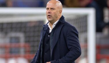 LIVERPOOL, ENGLAND - Wednesday, November 26, 2025: Liverpool's head coach Arne Slot after the UEFA Champions League match between Liverpool FC and PSV Eindhoven at Anfield. (Photo by David Rawcliffe/Propaganda)