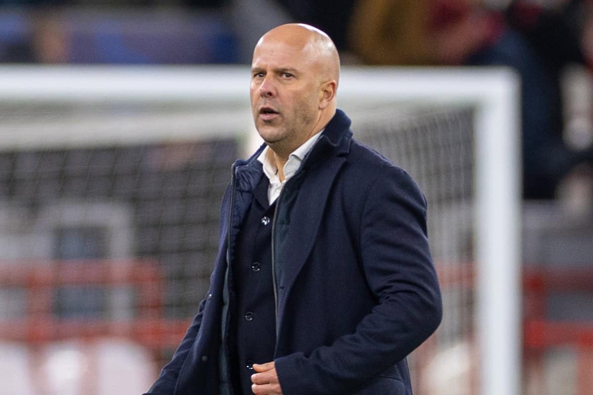 LIVERPOOL, ENGLAND - Wednesday, November 26, 2025: Liverpool's head coach Arne Slot after the UEFA Champions League match between Liverpool FC and PSV Eindhoven at Anfield. (Photo by David Rawcliffe/Propaganda)
