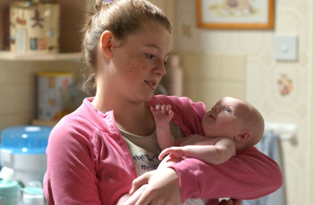 SHANA SWASH as Demi Miller with baby Aleesha.