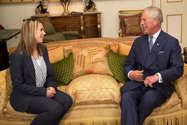 Prince Charles meets Pride of Pritain and Princess Trust winner Georgia Hardie