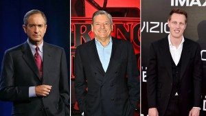 Brian L. Roberts (Credit: Ethan Miller/Getty Images), Ted Sarandos, (Credit: Jerod Harris/Getty Images for Netflix) and David Ellison (Credit: Alberto E. Rodriguez/Getty Images)