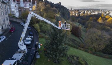 Christmas tree on The Mound is ready to be lit up
